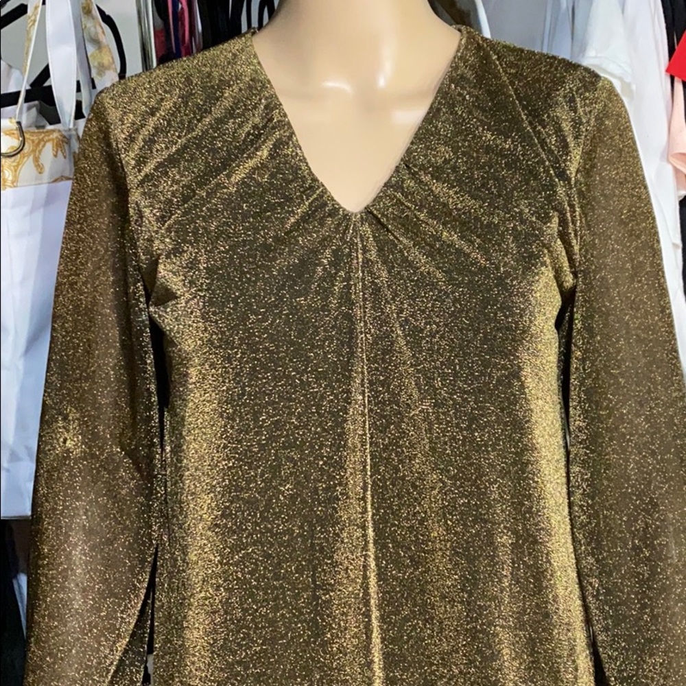 🎞📸RUNWAY METALLIC GOLD GUCCI DRESS - Picture 6 of 16